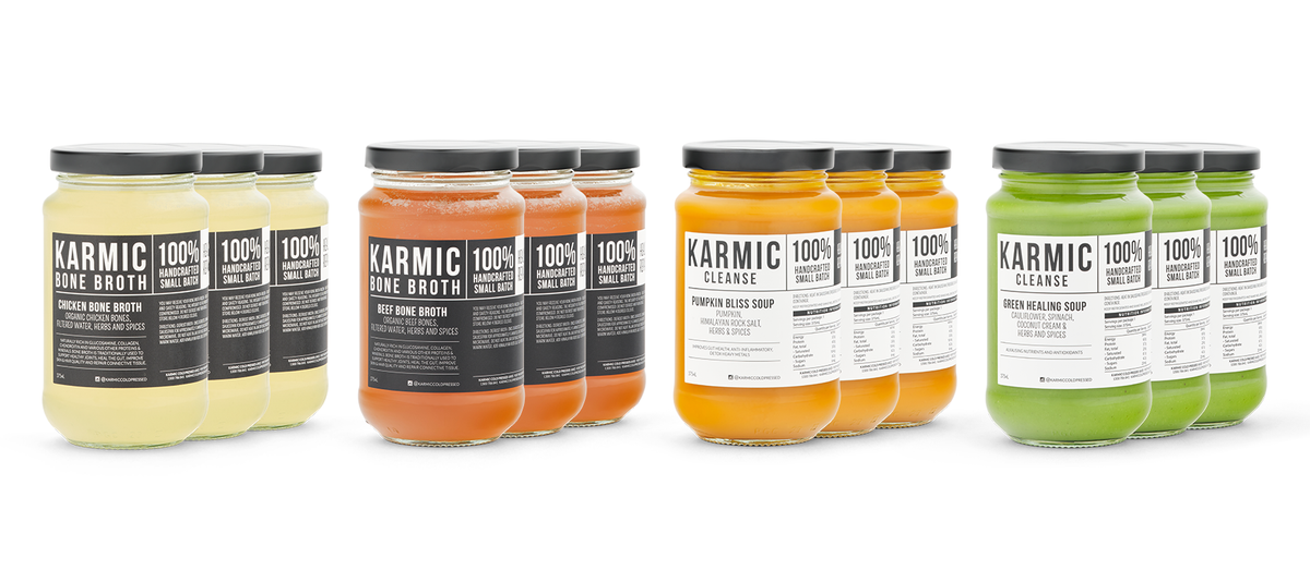 Organic 12 Bone Broth Pack - KARMIC Cold Pressed Juice