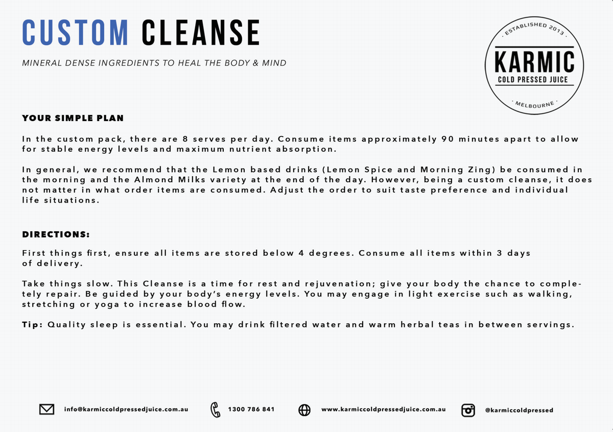 Organic Custom Cleanse - KARMIC Cold Pressed Juice